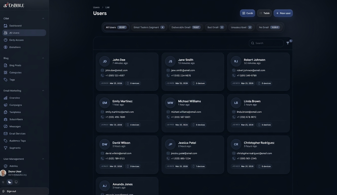 User management preview